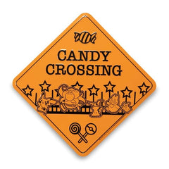 Candy Crossing Halloween Metal Sign